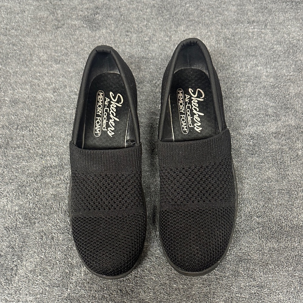 Skechers Men's Black Knit Slip-Ons